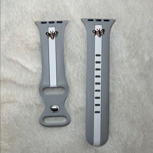 Gray and White Watch Band